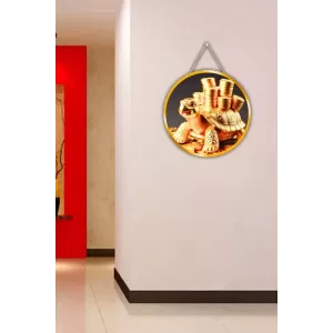 Feng Shui Dragon Turtle 12x12 Inch Round Religious Photo Frame | Spiritual Wall Decor For Home Temple, Pooja Room & Office | Divine Wall Art Picture For Worship, Meditation & Gift (F13513)