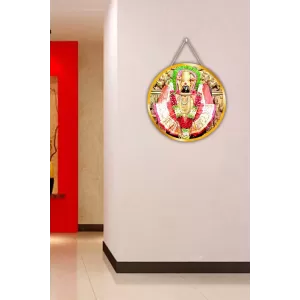 Goddess Mahalakshmi 12x12 Inch Round Religious Photo Frame | Spiritual Wall Decor For Home Temple, Pooja Room & Office | Divine Wall Art Picture For Worship, Meditation & Gift (F13520)