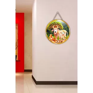 Gomatha 12x12 Inch Round Religious Photo Frame | Spiritual Wall Decor For Home Temple, Pooja Room & Office | Divine Wall Art Picture For Worship, Meditation & Gift (F13531) Gomatha 12x12 Inch Round Religious Photo Frame | Spiritual Wall Decor For Home Temple, Pooja Room & Office | Divine Wall Art Picture For Worship, Meditation & Gift (F13531)