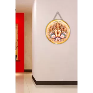 Lord Krishna Feet 12x12 Inch Round Religious Photo Frame | Spiritual Wall Decor For Home Temple, Pooja Room & Office | Divine Wall Art Picture For Worship, Meditation & Gift (F13533) Lord Krishna Feet 12x12 Inch Round Religious Photo Frame | Spiritual Wall Decor For Home Temple, Pooja Room & Office | Divine Wall Art Picture For Worship, Meditation & Gift (F13533)