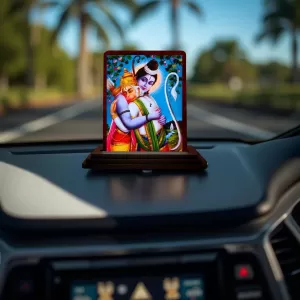 Car Desk/Table Top Lord Rama And Hanuman Wooden Photo Stand 3x4 Inches, Compact & Stylish Spiritual Display For Car, Home & Office (Pack Of 1) (F14136) Car Desk/Table Top Lord Rama And Hanuman Wooden Photo Stand 3x4 Inches, Compact & Stylish Spiritual Display For Car, Home & Office (Pack Of 1) (F14136)