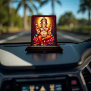 Car Desk/Table Top Lord Ganesha Wooden Photo Stand 3x4 Inches, Compact & Stylish Spiritual Display For Car, Home & Office (Pack Of 1) (F14156) Car Desk/Table Top Lord Ganesha Wooden Photo Stand 3x4 Inches, Compact & Stylish Spiritual Display For Car, Home & Office (Pack Of 1) (F14156)