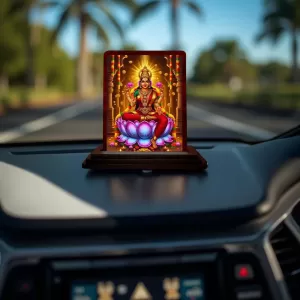 Car Desk/Table Top Goddess Lakshmi Wooden Photo Stand 3x4 Inches, Compact & Stylish Spiritual Display For Car, Home & Office (Pack Of 1) (F14167) Car Desk/Table Top Goddess Lakshmi Wooden Photo Stand 3x4 Inches, Compact & Stylish Spiritual Display For Car, Home & Office (Pack Of 1) (F14167)