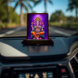 Car Desk/Table Top Lord Ganesha Wooden Photo Stand 3x4 Inches, Compact & Stylish Spiritual Display For Car, Home & Office (Pack Of 1) (F14172) Car Desk/Table Top Lord Ganesha Wooden Photo Stand 3x4 Inches, Compact & Stylish Spiritual Display For Car, Home & Office (Pack Of 1) (F14172)