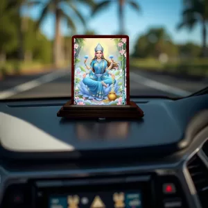 Car Desk/Table Top Goddess Lakshmi Wooden Photo Stand 3x4 Inches, Compact & Stylish Spiritual Display For Car, Home & Office (Pack Of 1) (F14174) Car Desk/Table Top Goddess Lakshmi Wooden Photo Stand 3x4 Inches, Compact & Stylish Spiritual Display For Car, Home & Office (Pack Of 1) (F14174)