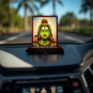 Car Desk/Table Top Lord Shiva Wooden Photo Stand 3x4 Inches, Compact & Stylish Spiritual Display For Car, Home & Office (Pack Of 1) (F14181) Car Desk/Table Top Lord Shiva Wooden Photo Stand 3x4 Inches, Compact & Stylish Spiritual Display For Car, Home & Office (Pack Of 1) (F14181)