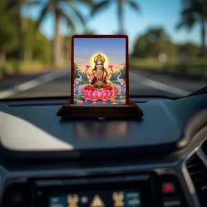 Car Desk/Table Top Goddess Lakshmi Wooden Photo Stand 3x4 Inches, Compact & Stylish Spiritual Display For Car, Home & Office (Pack Of 1) (F14236) Car Desk/Table Top Goddess Lakshmi Wooden Photo Stand 3x4 Inches, Compact & Stylish Spiritual Display For Car, Home & Office (Pack Of 1) (F14236)