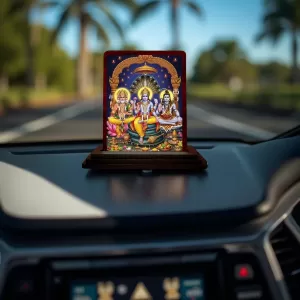 Car Desk/Table Top Lord Bramha Vishnu Shiva Wooden Photo Stand 3x4 Inches, Compact & Stylish Spiritual Display For Car, Home & Office (Pack Of 1) (F14240) Car Desk/Table Top Lord Bramha Vishnu Shiva Wooden Photo Stand 3x4 Inches, Compact & Stylish Spiritual Display For Car, Home & Office (Pack Of 1) (F14240)