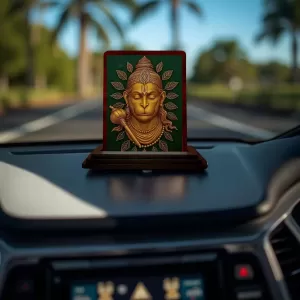 Car Desk/Table Top Lord Hanuman Wooden Photo Stand 3x4 Inches, Compact & Stylish Spiritual Display For Car, Home & Office (Pack Of 1) (F14257) Car Desk/Table Top Lord Hanuman Wooden Photo Stand 3x4 Inches, Compact & Stylish Spiritual Display For Car, Home & Office (Pack Of 1) (F14257)