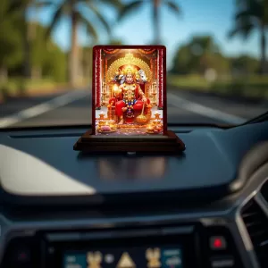 Car Desk/Table Top Lord Hanuman Wooden Photo Stand 3x4 Inches, Compact & Stylish Spiritual Display For Car, Home & Office (Pack Of 1) (F14288) Car Desk/Table Top Lord Hanuman Wooden Photo Stand 3x4 Inches, Compact & Stylish Spiritual Display For Car, Home & Office (Pack Of 1) (F14288)
