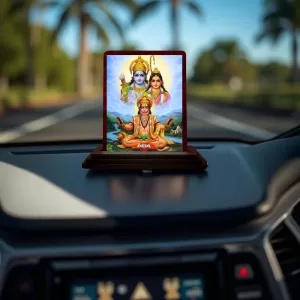 Car Desk/Table Top Lord Rama And Sita And Hanuman Wooden Photo Stand 3x4 Inches, Compact & Stylish Spiritual Display For Car, Home & Office (Pack Of 1) (F14296) Car Desk/Table Top Lord Rama And Sita And Hanuman Wooden Photo Stand 3x4 Inches, Compact & Stylish Spiritual Display For Car, Home & Office (Pack Of 1) (F14296)