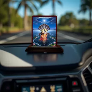 Car Desk/Table Top Lord Krishna Wooden Photo Stand 3x4 Inches, Compact & Stylish Spiritual Display For Car, Home & Office (Pack Of 1) (F14301) Car Desk/Table Top Lord Krishna Wooden Photo Stand 3x4 Inches, Compact & Stylish Spiritual Display For Car, Home & Office (Pack Of 1) (F14301)