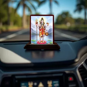 Car Desk/Table Top Lord Shiva Wooden Photo Stand 3x4 Inches, Compact & Stylish Spiritual Display For Car, Home & Office (Pack Of 1) (F14305) Car Desk/Table Top Lord Shiva Wooden Photo Stand 3x4 Inches, Compact & Stylish Spiritual Display For Car, Home & Office (Pack Of 1) (F14305)