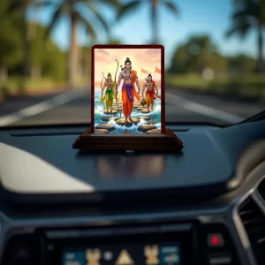 Car Desk/Table Top Lord Rama And Hanuman And Lakshman Wooden Photo Stand 3x4 Inches, Compact & Stylish Spiritual Display For Car, Home & Office (Pack Of 1) (F14306) Car Desk/Table Top Lord Rama And Hanuman And Lakshman Wooden Photo Stand 3x4 Inches, Compact & Stylish Spiritual Display For Car, Home & Office (Pack Of 1) (F14306)