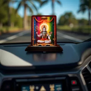 Car Desk/Table Top Lord Shiva Wooden Photo Stand 3x4 Inches, Compact & Stylish Spiritual Display For Car, Home & Office (Pack Of 1) (F14311) Car Desk/Table Top Lord Shiva Wooden Photo Stand 3x4 Inches, Compact & Stylish Spiritual Display For Car, Home & Office (Pack Of 1) (F14311)