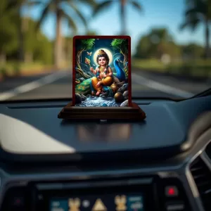 Car Desk/Table Top Lord Murugan Wooden Photo Stand 3x4 Inches, Compact & Stylish Spiritual Display For Car, Home & Office (Pack Of 1) (F14314) Car Desk/Table Top Lord Murugan Wooden Photo Stand 3x4 Inches, Compact & Stylish Spiritual Display For Car, Home & Office (Pack Of 1) (F14314)