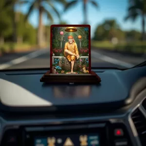 Car Desk/Table Top Lord Saibaba Wooden Photo Stand 3x4 Inches, Compact & Stylish Spiritual Display For Car, Home & Office (Pack Of 1) (F14322) Car Desk/Table Top Lord Saibaba Wooden Photo Stand 3x4 Inches, Compact & Stylish Spiritual Display For Car, Home & Office (Pack Of 1) (F14322)