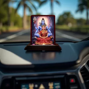 Car Desk/Table Top Lord Shiva And Parvathi Wooden Photo Stand 3x4 Inches, Compact & Stylish Spiritual Display For Car, Home & Office (Pack Of 1) (F14325) Car Desk/Table Top Lord Shiva And Parvathi Wooden Photo Stand 3x4 Inches, Compact & Stylish Spiritual Display For Car, Home & Office (Pack Of 1) (F14325)