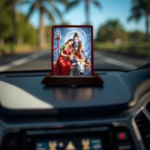 Car Desk/Table Top Lord Shiva And Parvathi Wooden Photo Stand 3x4 Inches, Compact & Stylish Spiritual Display For Car, Home & Office (Pack Of 1) (F14327) Car Desk/Table Top Lord Shiva And Parvathi Wooden Photo Stand 3x4 Inches, Compact & Stylish Spiritual Display For Car, Home & Office (Pack Of 1) (F14327)