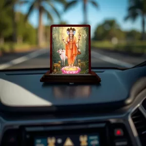 Car Desk/Table Top Lord Dattatreya Wooden Photo Stand 3x4 Inches, Compact & Stylish Spiritual Display For Car, Home & Office (Pack Of 1) (F14341) Car Desk/Table Top Lord Dattatreya Wooden Photo Stand 3x4 Inches, Compact & Stylish Spiritual Display For Car, Home & Office (Pack Of 1) (F14341)