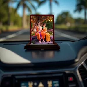 Car Desk/Table Top Lord Rama Sita Wooden Photo Stand 3x4 Inches, Compact & Stylish Spiritual Display For Car, Home & Office (Pack Of 1) (F14352) Car Desk/Table Top Lord Rama Sita Wooden Photo Stand 3x4 Inches, Compact & Stylish Spiritual Display For Car, Home & Office (Pack Of 1) (F14352)
