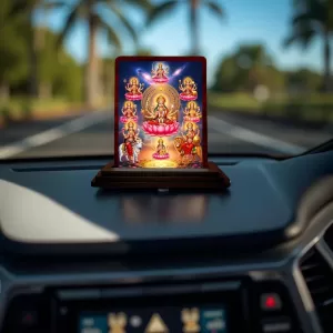 Car Desk/Table Top Ashta Lakshmi Wooden Photo Stand 3x4 Inches, Compact & Stylish Spiritual Display For Car, Home & Office (Pack Of 1) (F14354) Car Desk/Table Top Ashta Lakshmi Wooden Photo Stand 3x4 Inches, Compact & Stylish Spiritual Display For Car, Home & Office (Pack Of 1) (F14354)