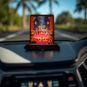 Car Desk/Table Top Radha Krishna Wooden Photo Stand 3x4 Inches, Compact & Stylish Spiritual Display For Car, Home & Office (Pack Of 1) (F14361) Car Desk/Table Top Radha Krishna Wooden Photo Stand 3x4 Inches, Compact & Stylish Spiritual Display For Car, Home & Office (Pack Of 1) (F14361)
