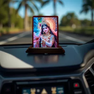 Car Desk/Table Top Cute Radha Wooden Photo Stand 3x4 Inches, Compact & Stylish Spiritual Display For Car, Home & Office (Pack Of 1) (F14366) Car Desk/Table Top Cute Radha Wooden Photo Stand 3x4 Inches, Compact & Stylish Spiritual Display For Car, Home & Office (Pack Of 1) (F14366)