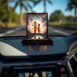Car Desk/Table Top Lord Ganesha And Karthikeya Wooden Photo Stand 3x4 Inches, Compact & Stylish Spiritual Display For Car, Home & Office (Pack Of 1) (F14367) Car Desk/Table Top Lord Ganesha And Karthikeya Wooden Photo Stand 3x4 Inches, Compact & Stylish Spiritual Display For Car, Home & Office (Pack Of 1) (F14367)