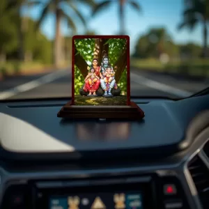 Car Desk/Table Top Lord Shiva Parvathi Wooden Photo Stand 3x4 Inches, Compact & Stylish Spiritual Display For Car, Home & Office (Pack Of 1) (F14368) Car Desk/Table Top Lord Shiva Parvathi Wooden Photo Stand 3x4 Inches, Compact & Stylish Spiritual Display For Car, Home & Office (Pack Of 1) (F14368)