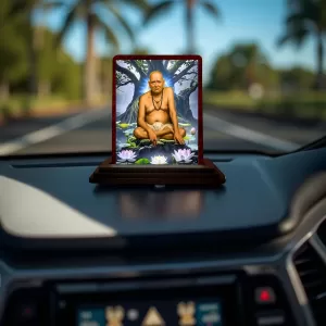 Car Desk/Table Top Swami Samarth Wooden Photo Stand 3x4 Inches, Compact & Stylish Spiritual Display For Car, Home & Office (Pack Of 1) (F14375) Car Desk/Table Top Swami Samarth Wooden Photo Stand 3x4 Inches, Compact & Stylish Spiritual Display For Car, Home & Office (Pack Of 1) (F14375)