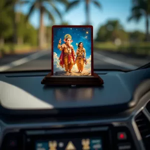 Car Desk/Table Top Lord Ganesha And Karthikeya Wooden Photo Stand 3x4 Inches, Compact & Stylish Spiritual Display For Car, Home & Office (Pack Of 1) (F14382) Car Desk/Table Top Lord Ganesha And Karthikeya Wooden Photo Stand 3x4 Inches, Compact & Stylish Spiritual Display For Car, Home & Office (Pack Of 1) (F14382)