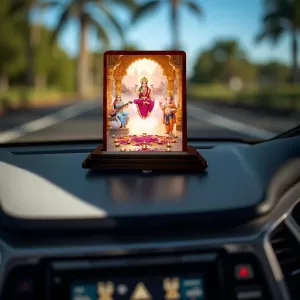 Car Desk/Table Top Lord Ganesha Lakshmi And Saraswathi Wooden Photo Stand 3x4 Inches, Compact & Stylish Spiritual Display For Car, Home & Office (Pack Of 1) (F14393) Car Desk/Table Top Lord Ganesha Lakshmi And Saraswathi Wooden Photo Stand 3x4 Inches, Compact & Stylish Spiritual Display For Car, Home & Office (Pack Of 1) (F14393)