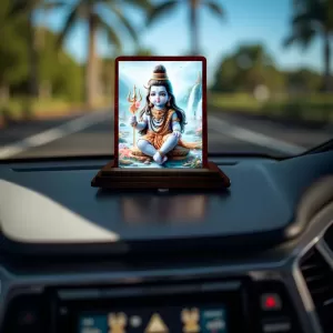 Car Desk/Table Top Lord Shiva Wooden Photo Stand 3x4 Inches, Compact & Stylish Spiritual Display For Car, Home & Office (Pack Of 1) (F14397) Car Desk/Table Top Lord Shiva Wooden Photo Stand 3x4 Inches, Compact & Stylish Spiritual Display For Car, Home & Office (Pack Of 1) (F14397)