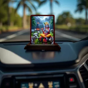 Car Desk/Table Top Lord Krishna Wooden Photo Stand 3x4 Inches, Compact & Stylish Spiritual Display For Car, Home & Office (Pack Of 1) (F14400) Car Desk/Table Top Lord Krishna Wooden Photo Stand 3x4 Inches, Compact & Stylish Spiritual Display For Car, Home & Office (Pack Of 1) (F14400)