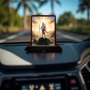 Car Desk/Table Top Lord Rama Wooden Photo Stand 3x4 Inches, Compact & Stylish Spiritual Display For Car, Home & Office (Pack Of 1) (F14408) Car Desk/Table Top Lord Rama Wooden Photo Stand 3x4 Inches, Compact & Stylish Spiritual Display For Car, Home & Office (Pack Of 1) (F14408)