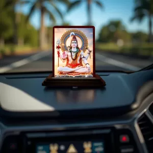 Car Desk/Table Top Lord Shiva Wooden Photo Stand 3x4 Inches, Compact & Stylish Spiritual Display For Car, Home & Office (Pack Of 1) (F14417) Car Desk/Table Top Lord Shiva Wooden Photo Stand 3x4 Inches, Compact & Stylish Spiritual Display For Car, Home & Office (Pack Of 1) (F14417)