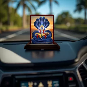 Car Desk/Table Top Lord Vishnu Wooden Photo Stand 3x4 Inches, Compact & Stylish Spiritual Display For Car, Home & Office (Pack Of 1) (F14419) Car Desk/Table Top Lord Vishnu Wooden Photo Stand 3x4 Inches, Compact & Stylish Spiritual Display For Car, Home & Office (Pack Of 1) (F14419)