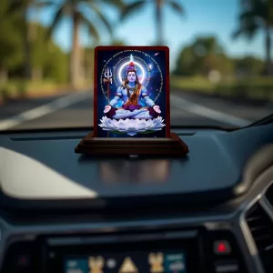Car Desk/Table Top Lord Shiva Wooden Photo Stand 3x4 Inches, Compact & Stylish Spiritual Display For Car, Home & Office (Pack Of 1) (F14420) Car Desk/Table Top Lord Shiva Wooden Photo Stand 3x4 Inches, Compact & Stylish Spiritual Display For Car, Home & Office (Pack Of 1) (F14420)
