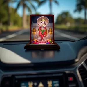 Car Desk/Table Top Lord Krishna Wooden Photo Stand 3x4 Inches, Compact & Stylish Spiritual Display For Car, Home & Office (Pack Of 1) (F14430) Car Desk/Table Top Lord Krishna Wooden Photo Stand 3x4 Inches, Compact & Stylish Spiritual Display For Car, Home & Office (Pack Of 1) (F14430)