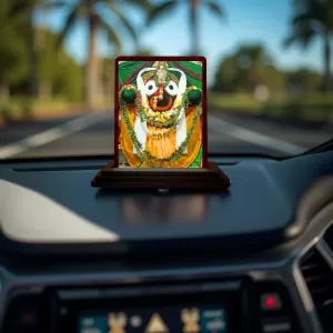 Car Desk/Table Top Lord Jagannath Wooden Photo Stand 3x4 Inches, Compact & Stylish Spiritual Display For Car, Home & Office (Pack Of 1) (F14447) Car Desk/Table Top Lord Jagannath Wooden Photo Stand 3x4 Inches, Compact & Stylish Spiritual Display For Car, Home & Office (Pack Of 1) (F14447)