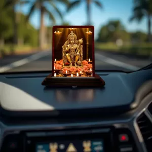 Car Desk/Table Top Lord Hanuman Wooden Photo Stand 3x4 Inches, Compact & Stylish Spiritual Display For Car, Home & Office (Pack Of 1) (F14454) Car Desk/Table Top Lord Hanuman Wooden Photo Stand 3x4 Inches, Compact & Stylish Spiritual Display For Car, Home & Office (Pack Of 1) (F14454)