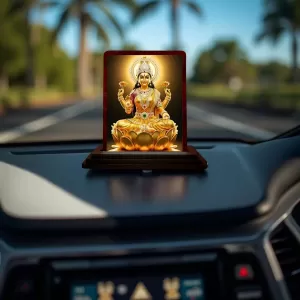 Car Desk/Table Top Goddess Lakshmi Wooden Photo Stand 3x4 Inches, Compact & Stylish Spiritual Display For Car, Home & Office (Pack Of 1) (F14456) Car Desk/Table Top Goddess Lakshmi Wooden Photo Stand 3x4 Inches, Compact & Stylish Spiritual Display For Car, Home & Office (Pack Of 1) (F14456)
