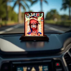 Car Desk/Table Top Lord Jagannath Wooden Photo Stand 3x4 Inches, Compact & Stylish Spiritual Display For Car, Home & Office (Pack Of 1) (F14464) Car Desk/Table Top Lord Jagannath Wooden Photo Stand 3x4 Inches, Compact & Stylish Spiritual Display For Car, Home & Office (Pack Of 1) (F14464)