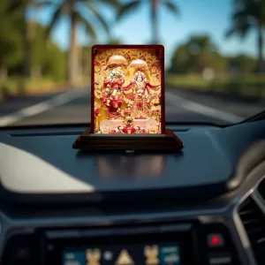 Car Desk/Table Top Radha Krishna Wooden Photo Stand 3x4 Inches, Compact & Stylish Spiritual Display For Car, Home & Office (Pack Of 1) (F14470) Car Desk/Table Top Radha Krishna Wooden Photo Stand 3x4 Inches, Compact & Stylish Spiritual Display For Car, Home & Office (Pack Of 1) (F14470)