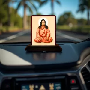 Car Desk/Table Top Paramahamsa Yogananda Wooden Photo Stand 3x4 Inches, Compact & Stylish Spiritual Display For Car, Home & Office (Pack Of 1) (F14477) Car Desk/Table Top Paramahamsa Yogananda Wooden Photo Stand 3x4 Inches, Compact & Stylish Spiritual Display For Car, Home & Office (Pack Of 1) (F14477)