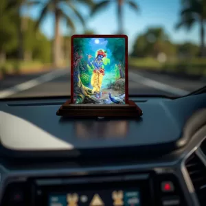 Car Desk/Table Top Lord Krishna Wooden Photo Stand 3x4 Inches, Compact & Stylish Spiritual Display For Car, Home & Office (Pack Of 1) (F14479) Car Desk/Table Top Lord Krishna Wooden Photo Stand 3x4 Inches, Compact & Stylish Spiritual Display For Car, Home & Office (Pack Of 1) (F14479)