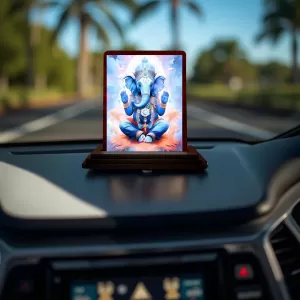 Car Desk/Table Top Lord Ganesha Wooden Photo Stand 3x4 Inches, Compact & Stylish Spiritual Display For Car, Home & Office (Pack Of 1) (F14491) Car Desk/Table Top Lord Ganesha Wooden Photo Stand 3x4 Inches, Compact & Stylish Spiritual Display For Car, Home & Office (Pack Of 1) (F14491)