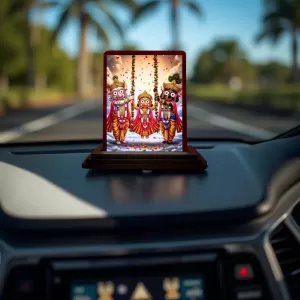 Car Desk/Table Top Lord Jagannath Wooden Photo Stand 3x4 Inches, Compact & Stylish Spiritual Display For Car, Home & Office (Pack Of 1) (F14497) Car Desk/Table Top Lord Jagannath Wooden Photo Stand 3x4 Inches, Compact & Stylish Spiritual Display For Car, Home & Office (Pack Of 1) (F14497)