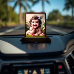 Car Desk/Table Top Lord Krishna Wooden Photo Stand 3x4 Inches, Compact & Stylish Spiritual Display For Car, Home & Office (Pack Of 1) (F14503) Car Desk/Table Top Lord Krishna Wooden Photo Stand 3x4 Inches, Compact & Stylish Spiritual Display For Car, Home & Office (Pack Of 1) (F14503)